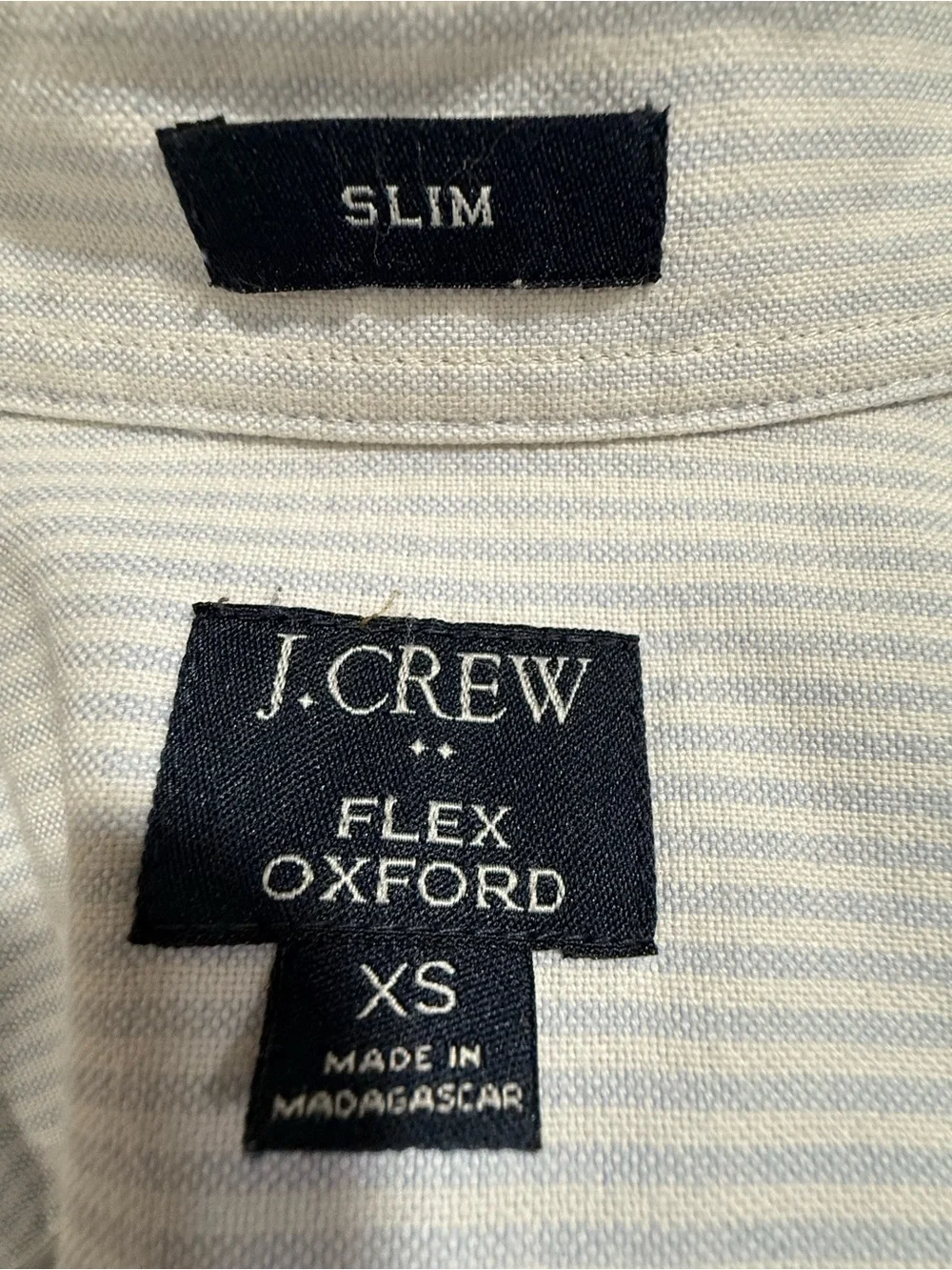 J.Crew Flex Oxford Slim Fit Button Down Shirt Blue Stripe XS